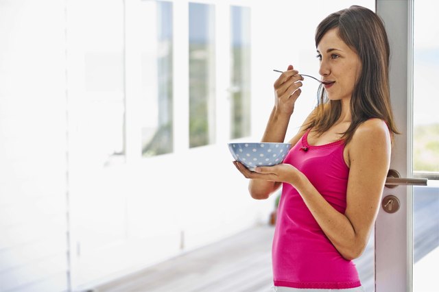 Woman eating.