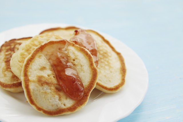 pancakes with raspberry jam