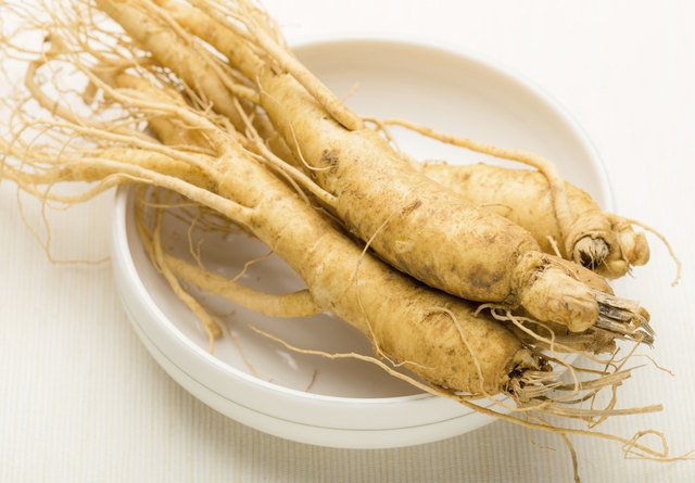 Fresh ginseng root texture