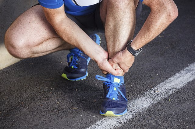 Broken twisted ankle - running sport injury.