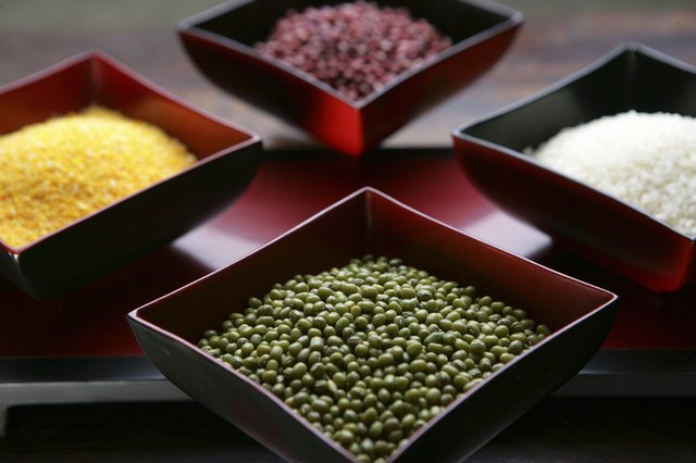 high angle view of grains