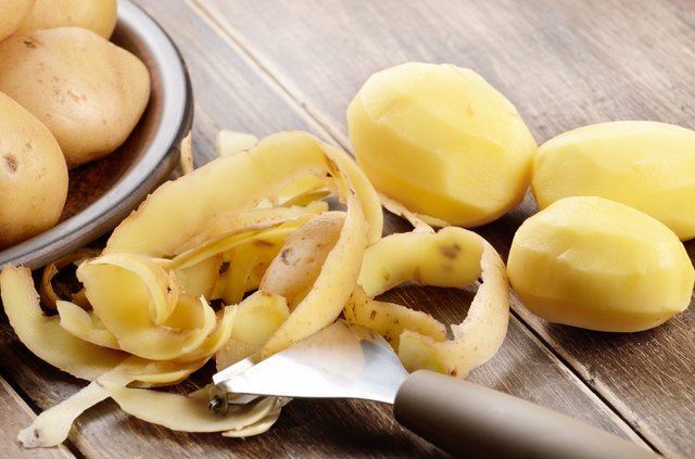 Peeling potatoes