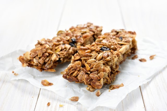 Granola bars on baking paper