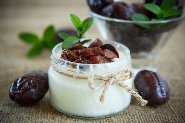 sweet milk yogurt with prunes